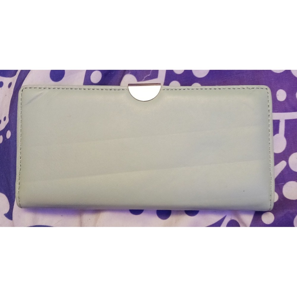 SafeKeepers Women's Light Blue Genuine‎ Leather RFID Checkbook Wallet